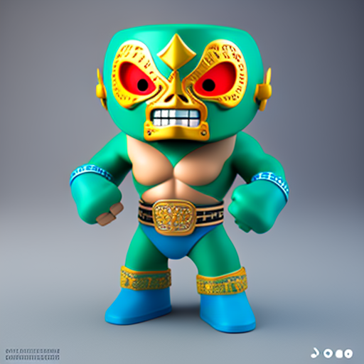 Colorful luchador Mexicano with green mask