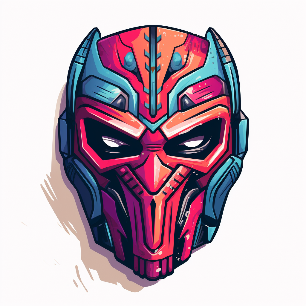 Luchalibre mask with cyberpunk minimalistic design