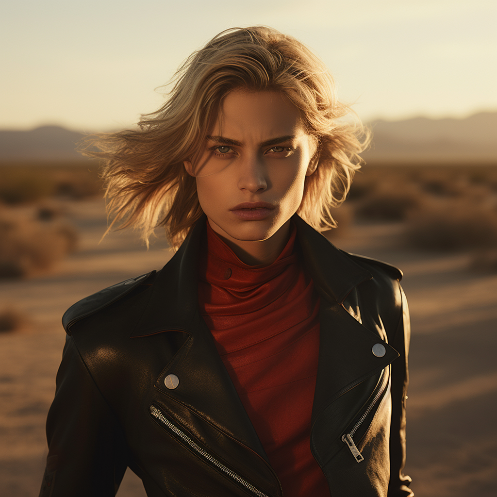 Lucky Blue Smith with M16 in Desert