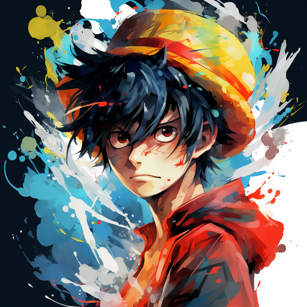 Abstract art of Luffy from One Piece