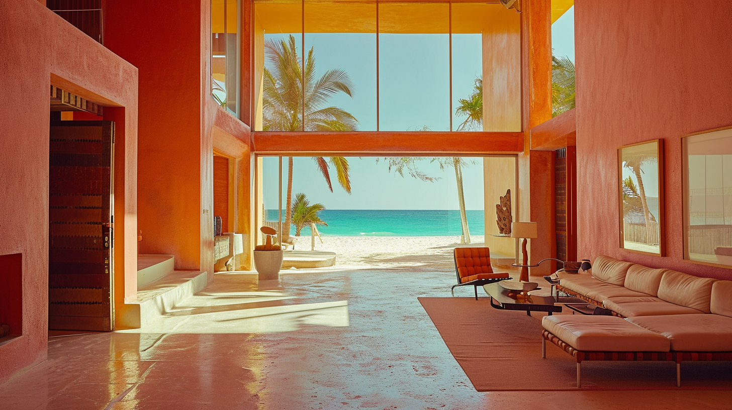 Luis Barragan house on white sand beach