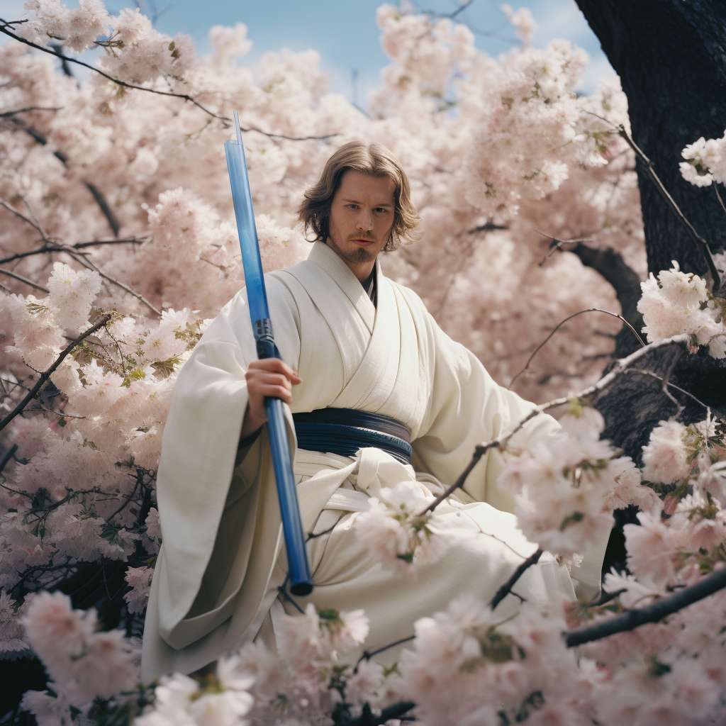 Luke Skywalker as Ronin with Blue Katana