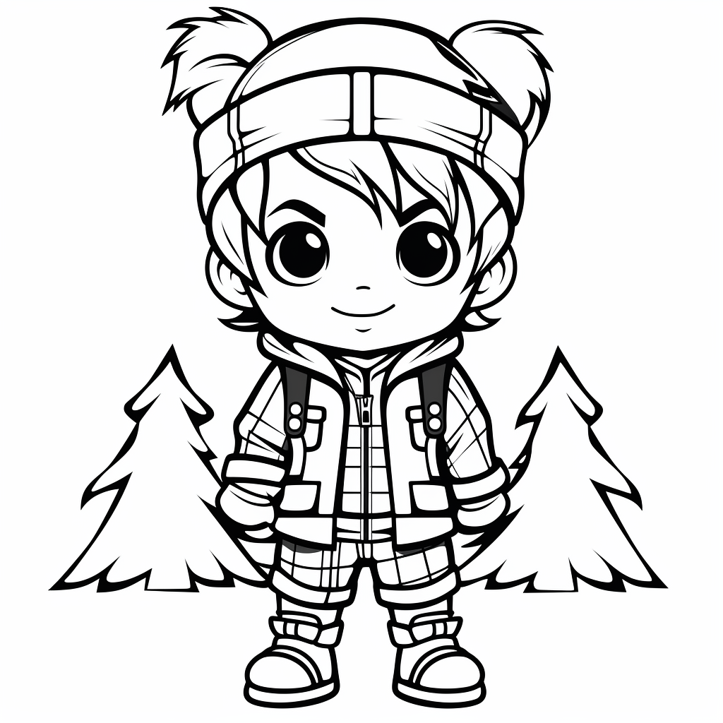 Kawaii lumberjack Halloween costume outline