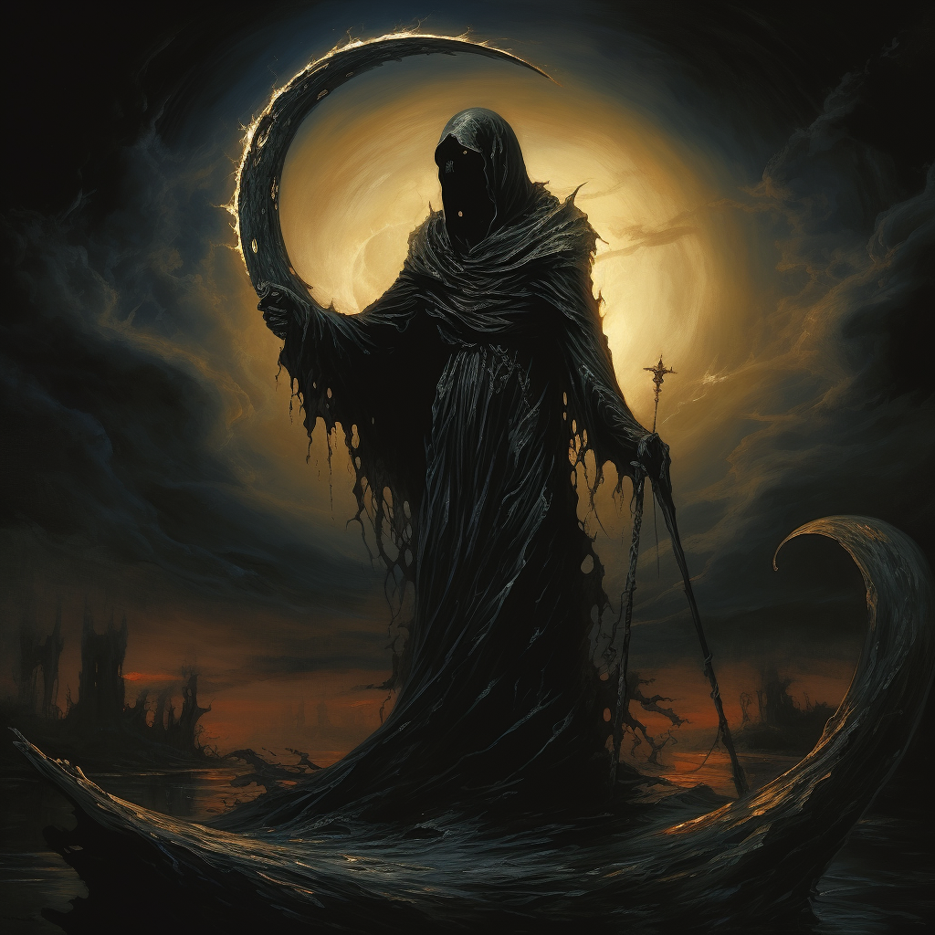 Luminous Grim Reaper with Asp and Scythe