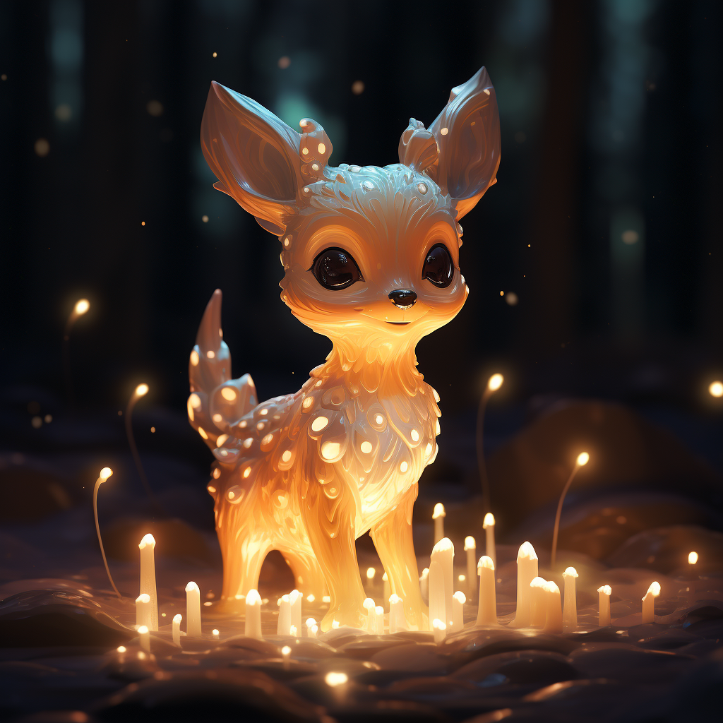 Medium-sized Lumiphores with Radiant Eyes and Graceful Antlers