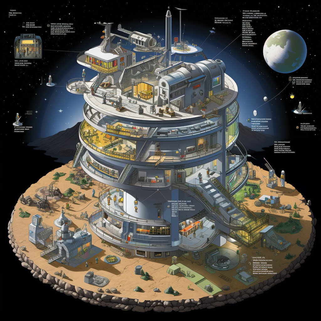 Lunar Habitat with Navigation, Communication, Mapping Facilities