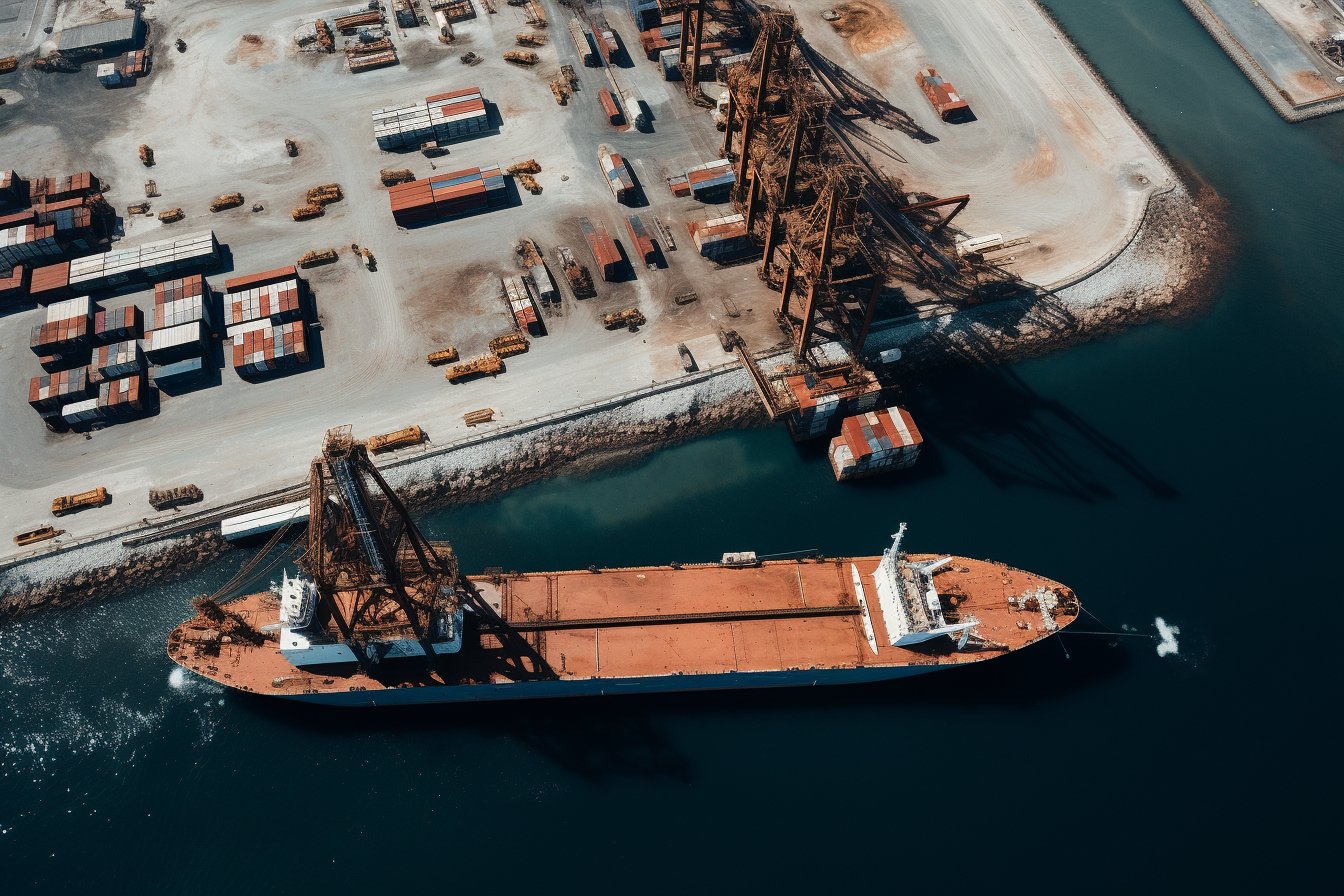 Aerial view of Moon's shipping port