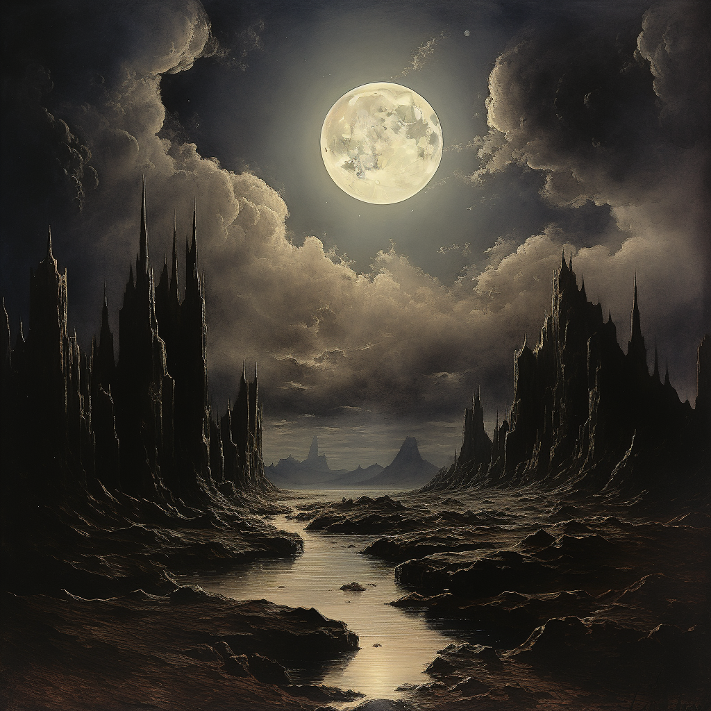 Stunning Lune Noire Artwork Inspired by Karl Friedrich Schinkel