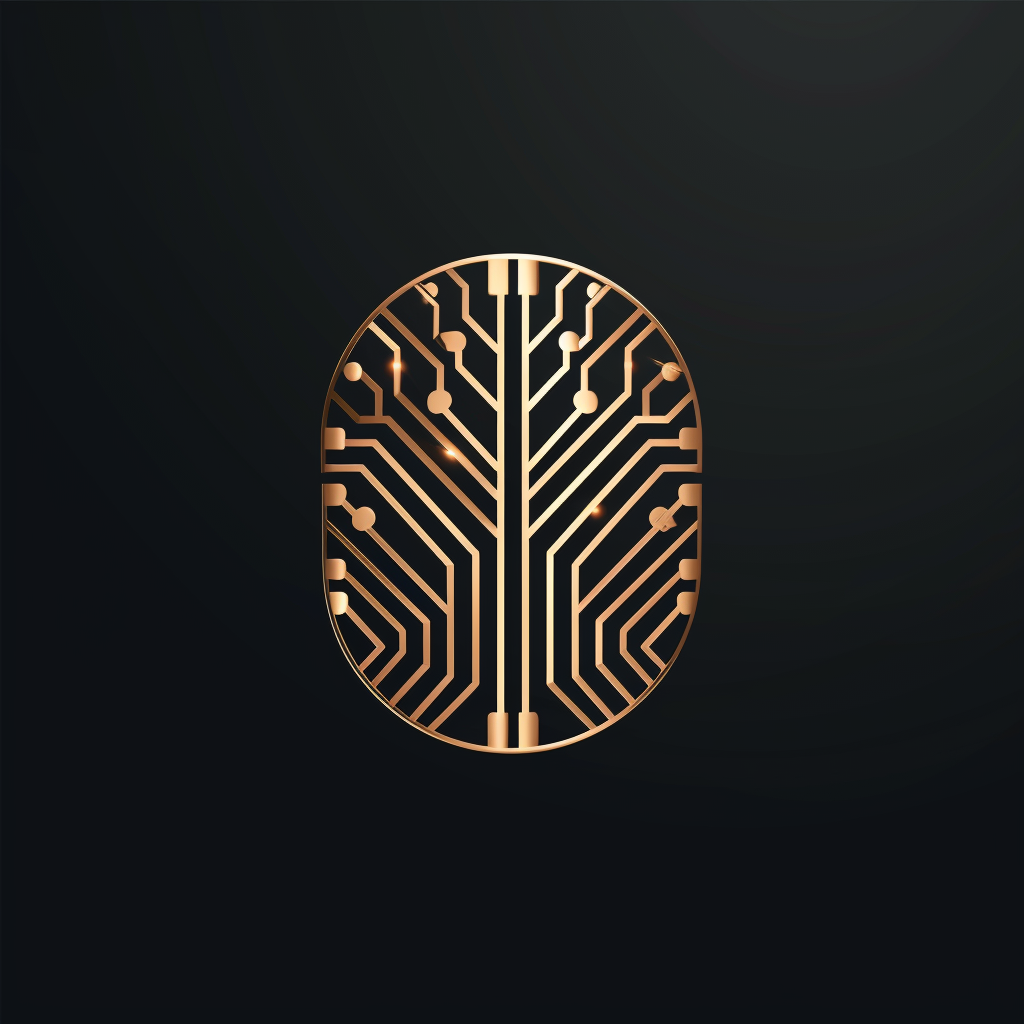 AI study group logo with metallic texture