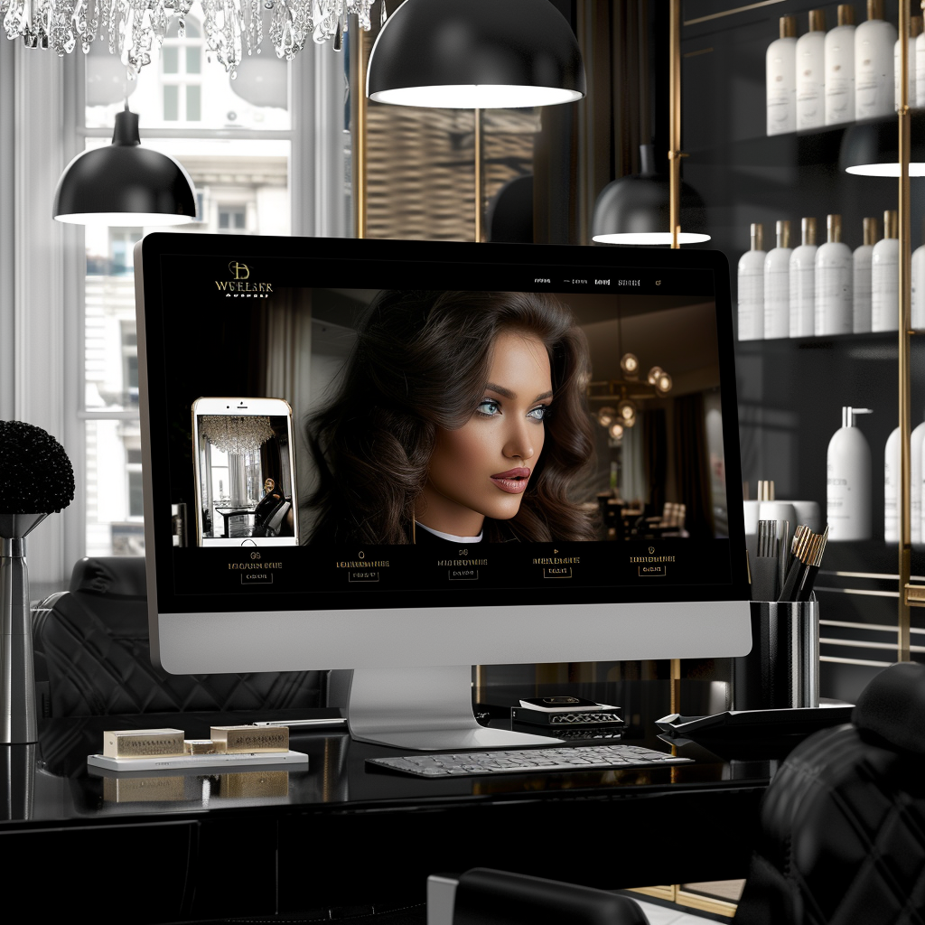 Modern luxury hairdresser mockup