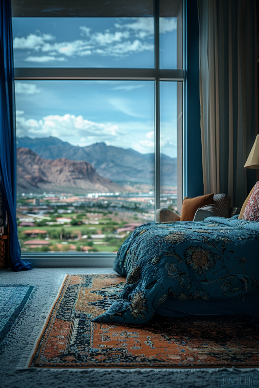 Luxurious Home Bedroom Las Vegas Mountains