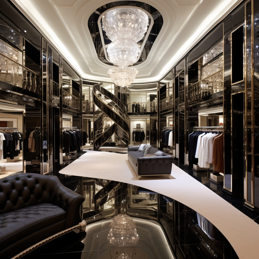 Luxurious clothing store interior design