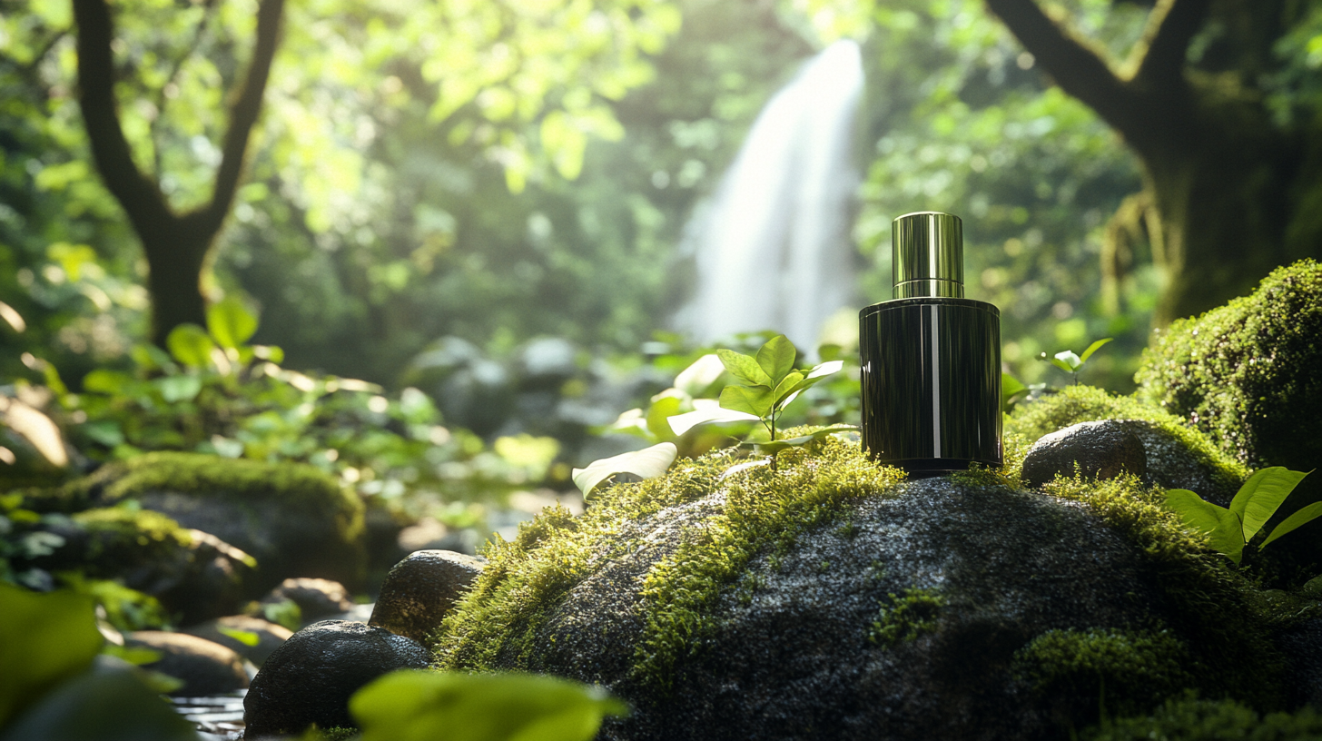 Luxurious Cosmetic Product in Forest