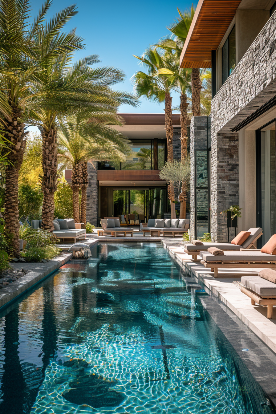 Luxurious Backyard Scene Las Vegas