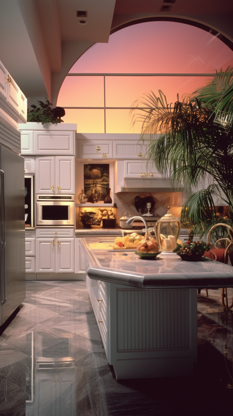 luxury 1980s kitchen room island