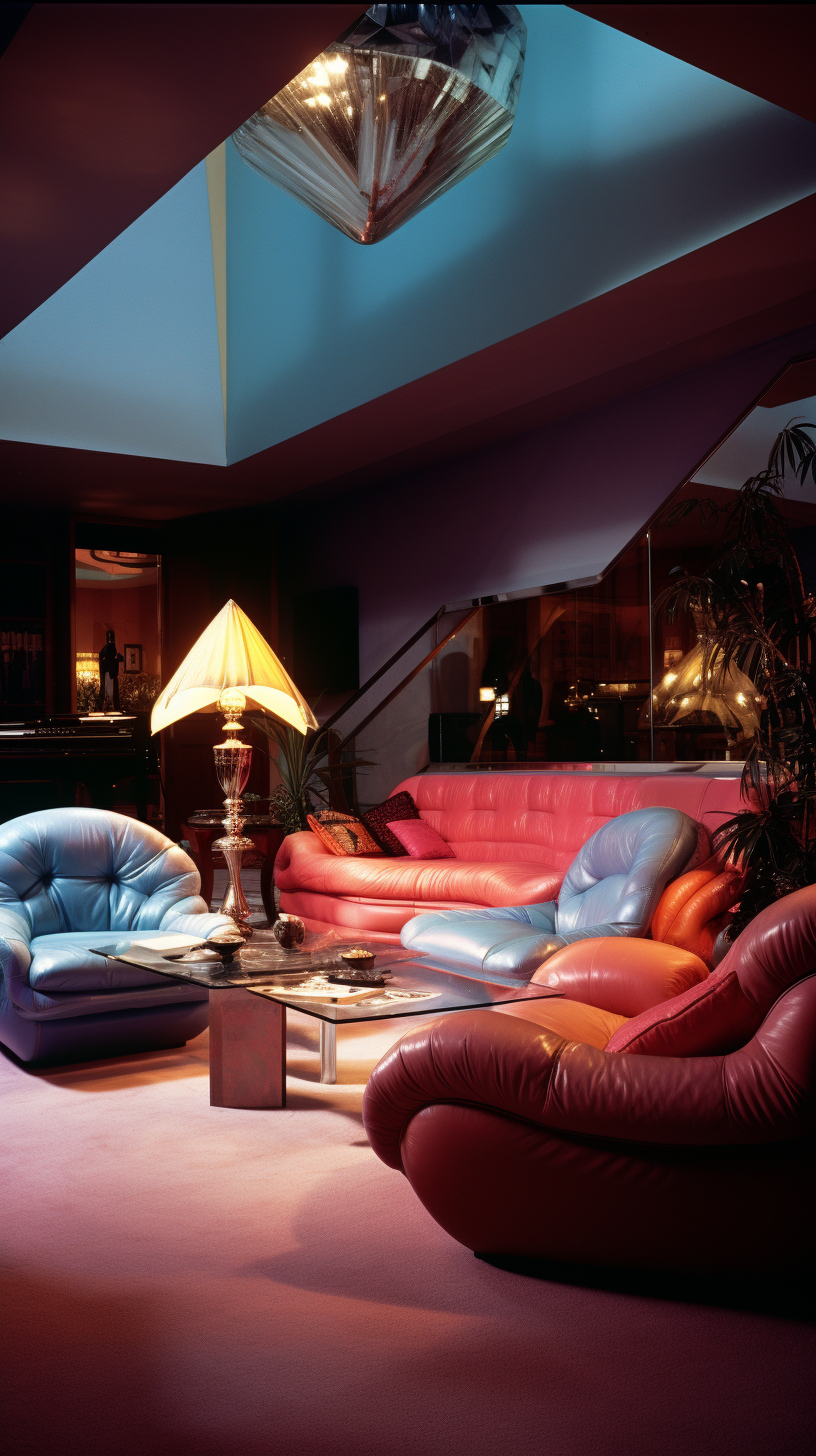 Funky luxury 1980s living room