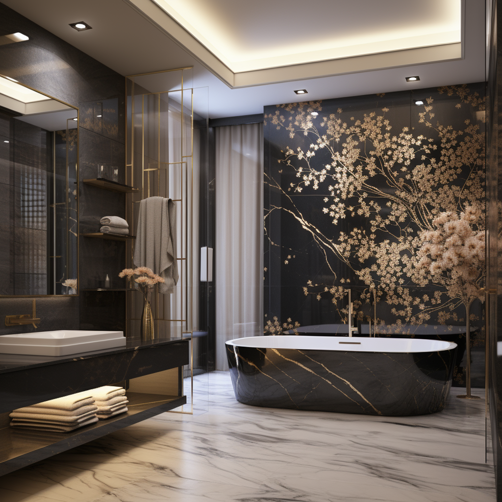 Luxury apartment bathroom interior design