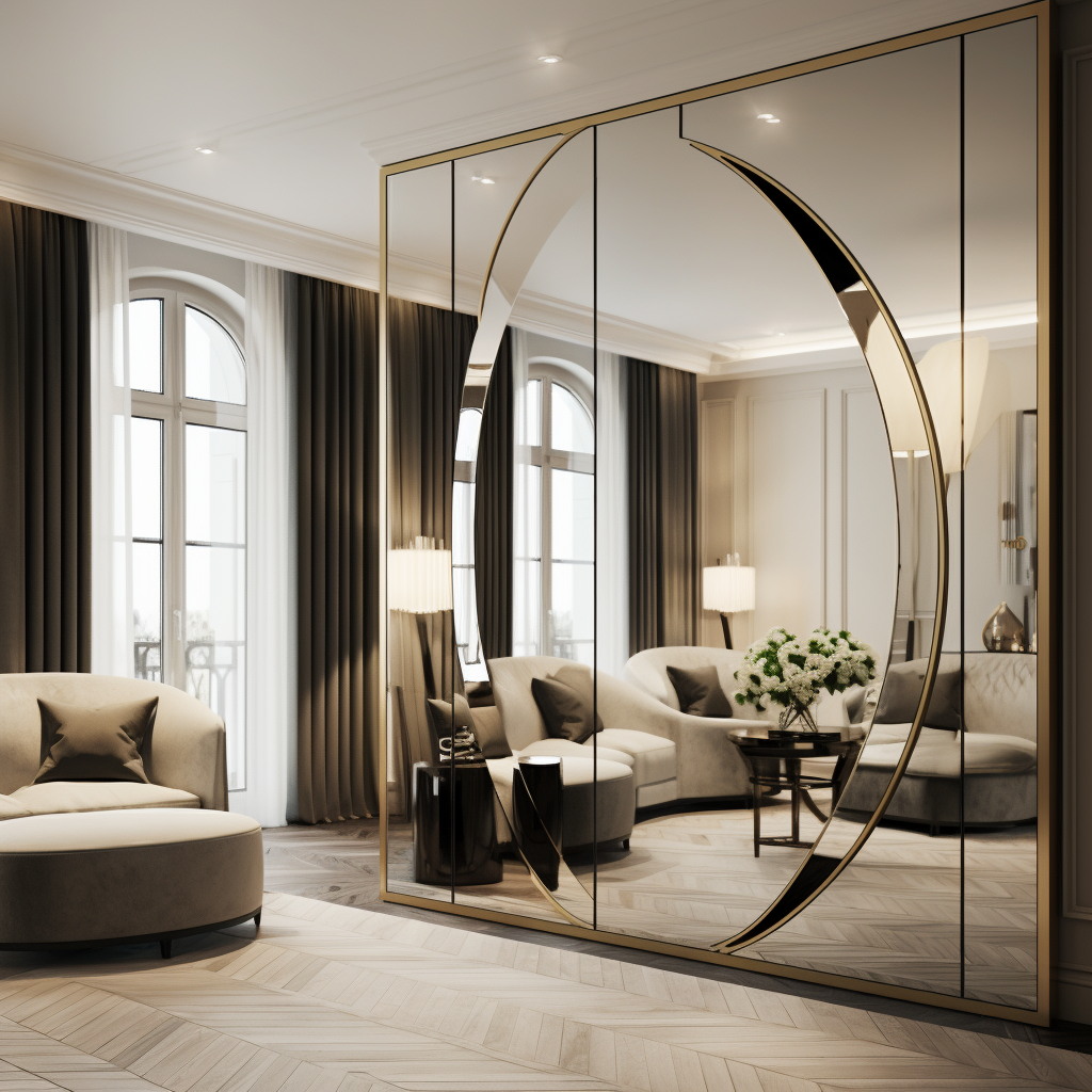 Stunning mirror interior design for luxury apartment