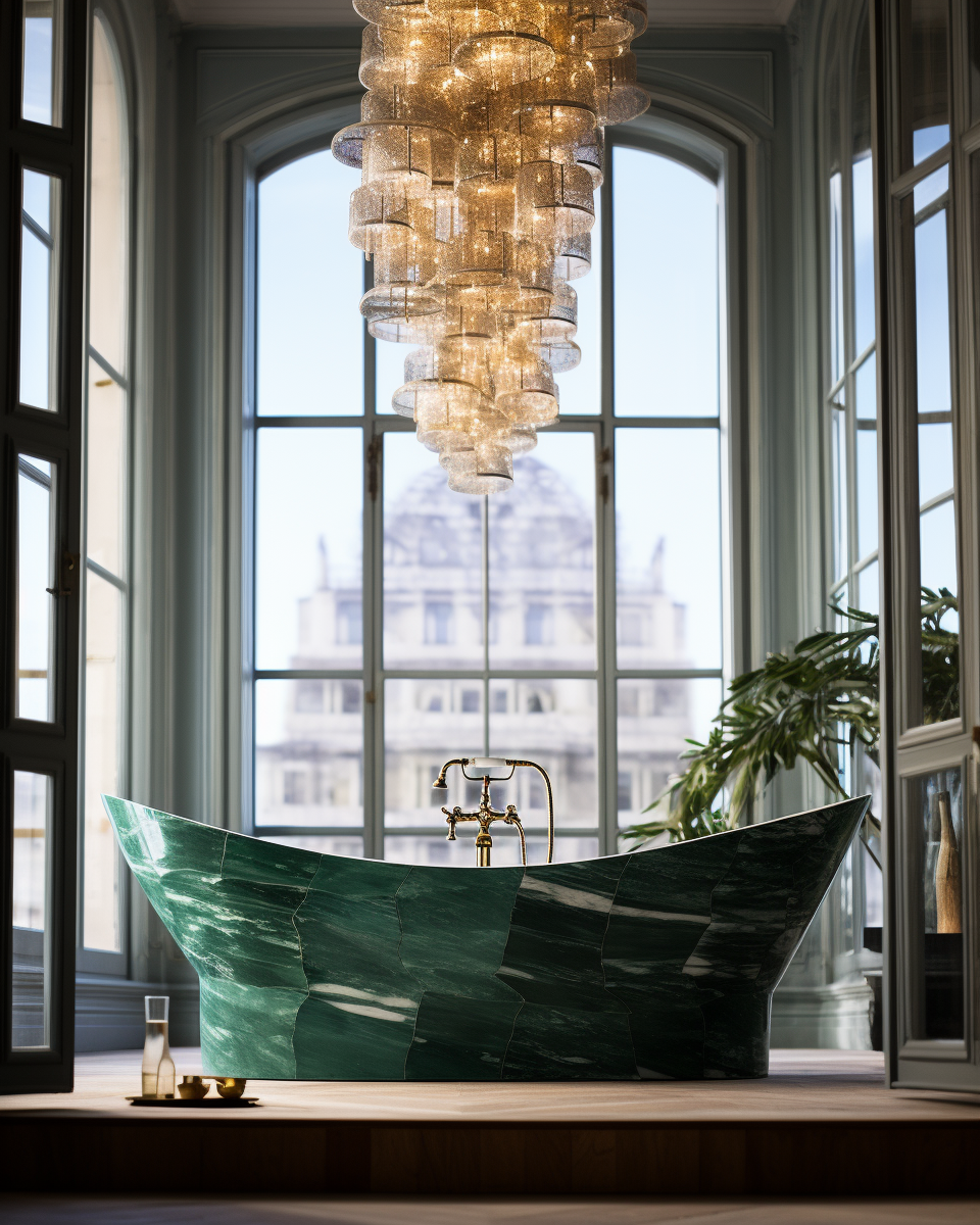 Free Standing Bathtub in Luxe Bathroom