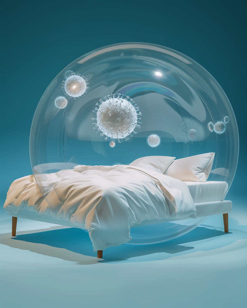 Luxurious Bed with Bacteria