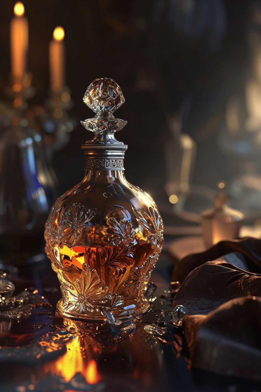 A detailed luxury brandy bottle