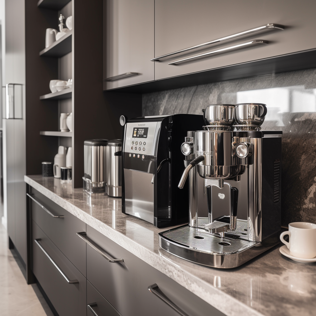 Luxury coffee machine in kitchen