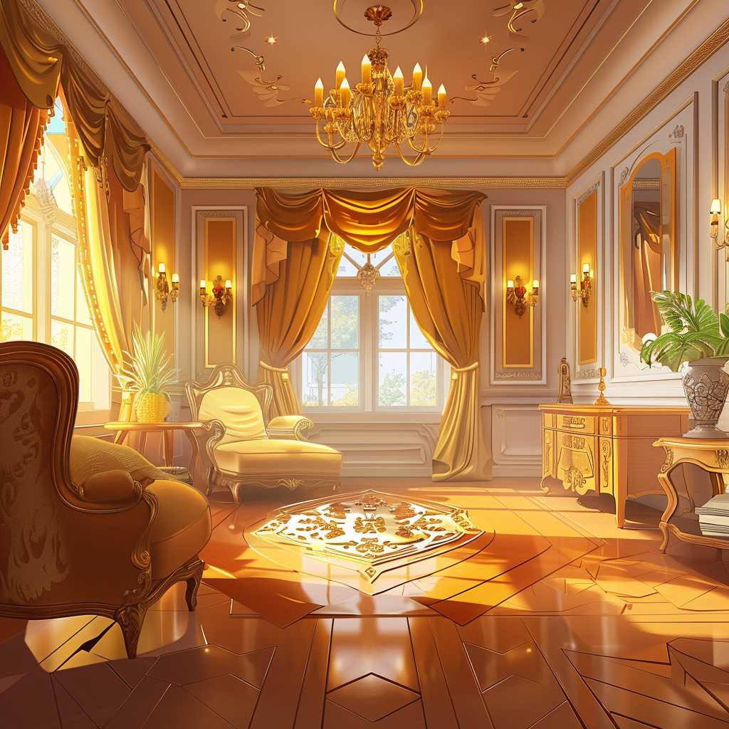 Cartoon style luxury room