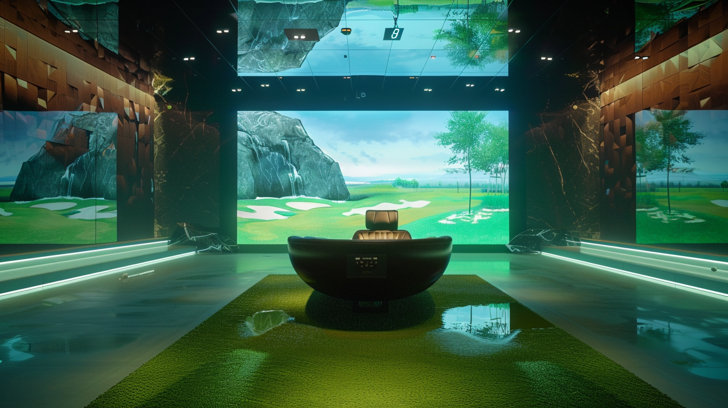 modern luxury golf simulator image