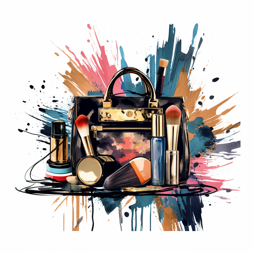 Stylish luxury handbag and accessories illustration