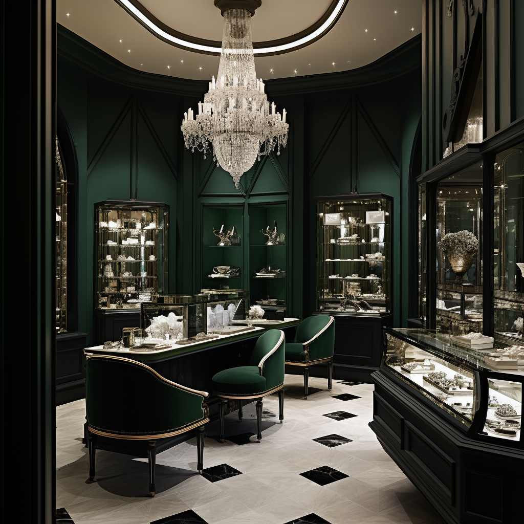 Elegant jewelry store interior design