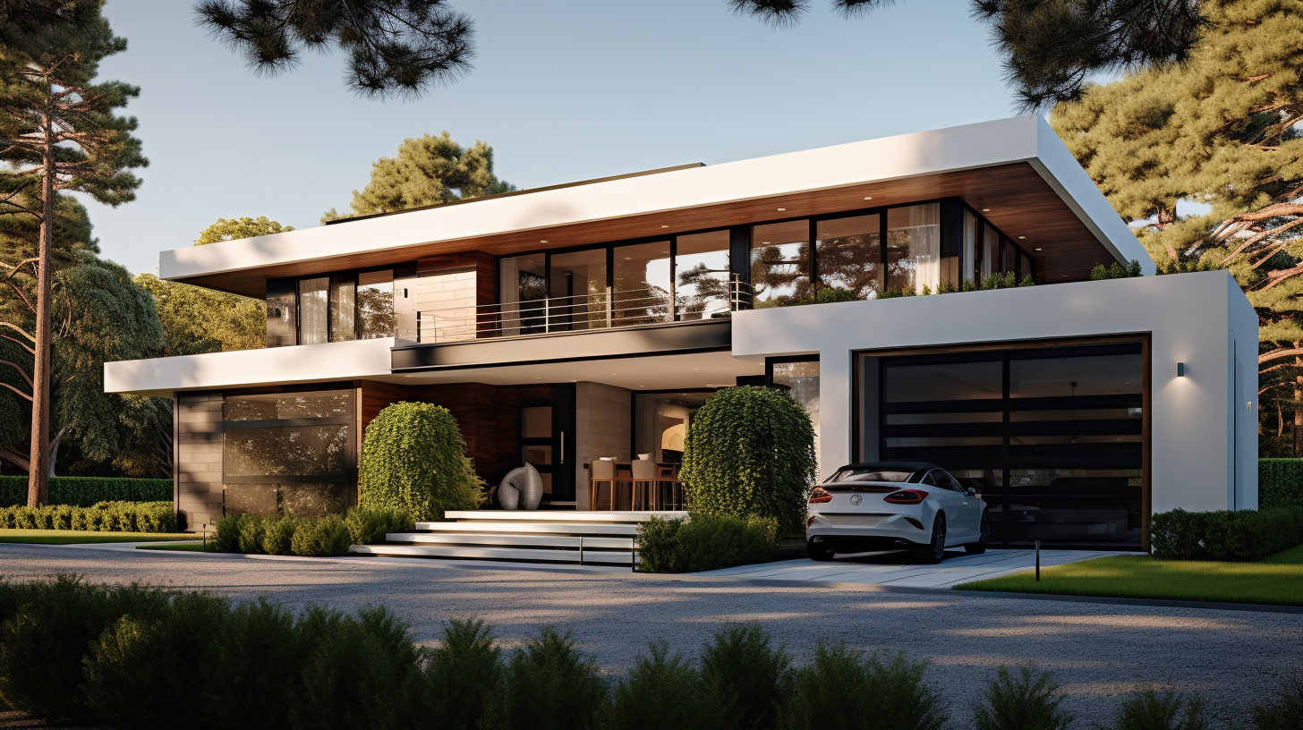 Luxury modern home front view