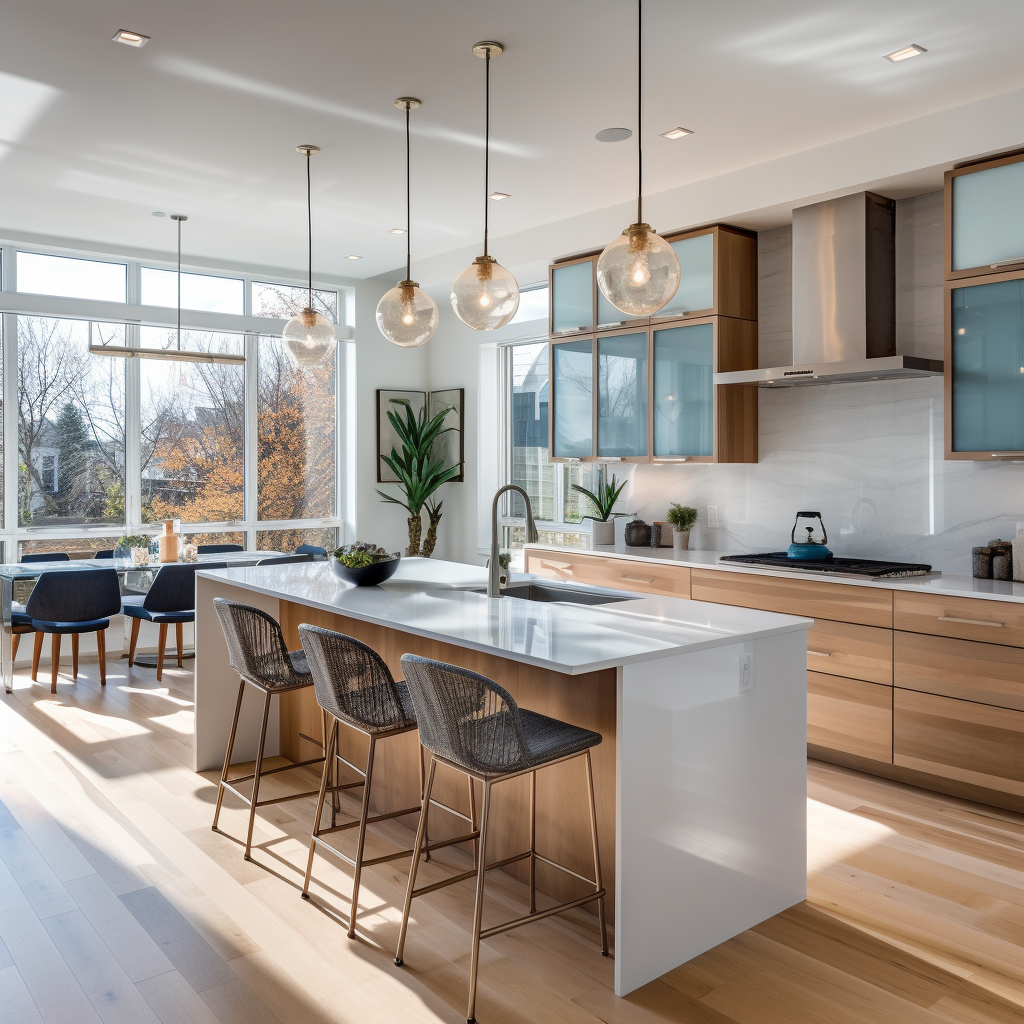 Modern luxury condo kitchen interior