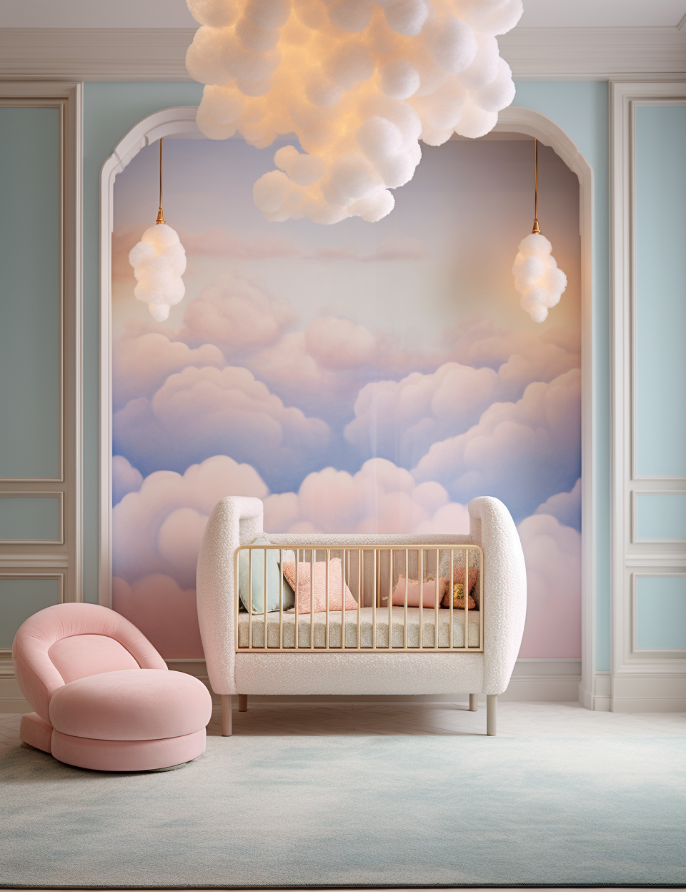 Dreamy Luxury Nursery with Cloud Theme