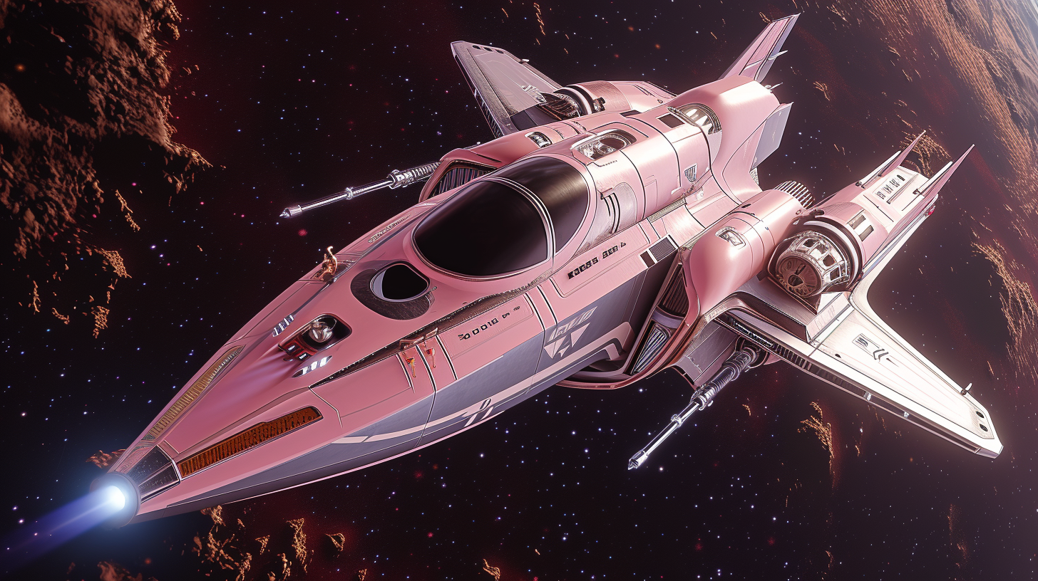 Luxurious Pink Aluminum Space Ship