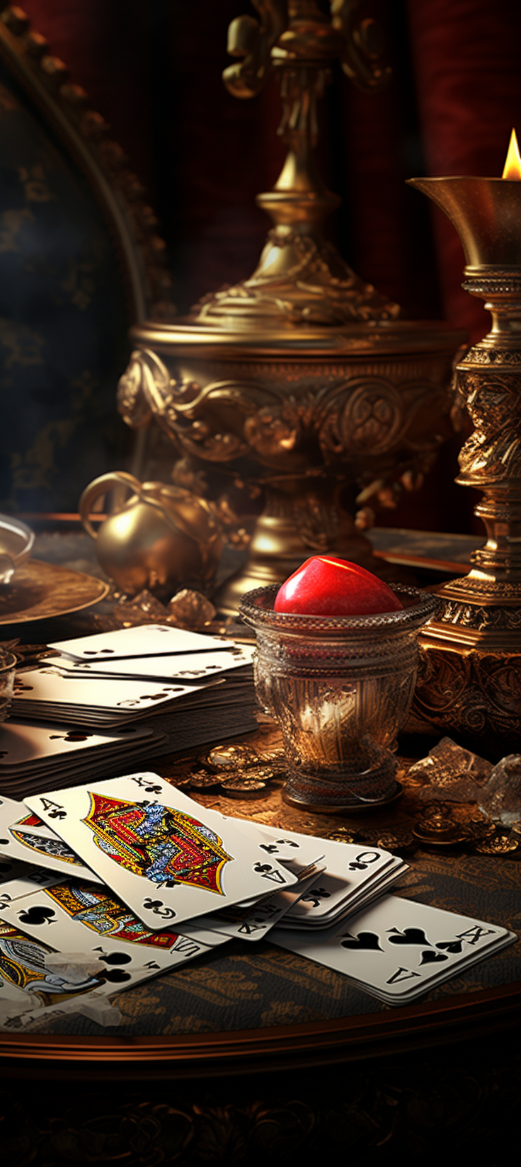 Detailed luxury poker cards wallpaper