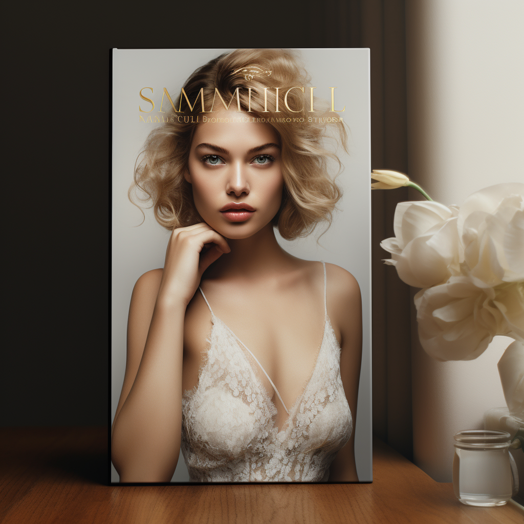 Gorgeous woman gracing luxury publication cover