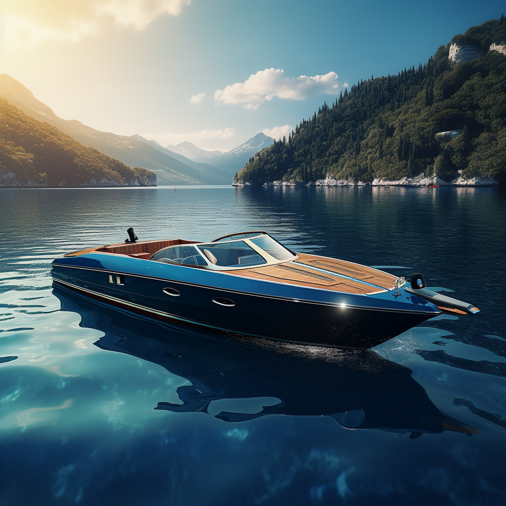 Luxury Riva Boat in Blue Water