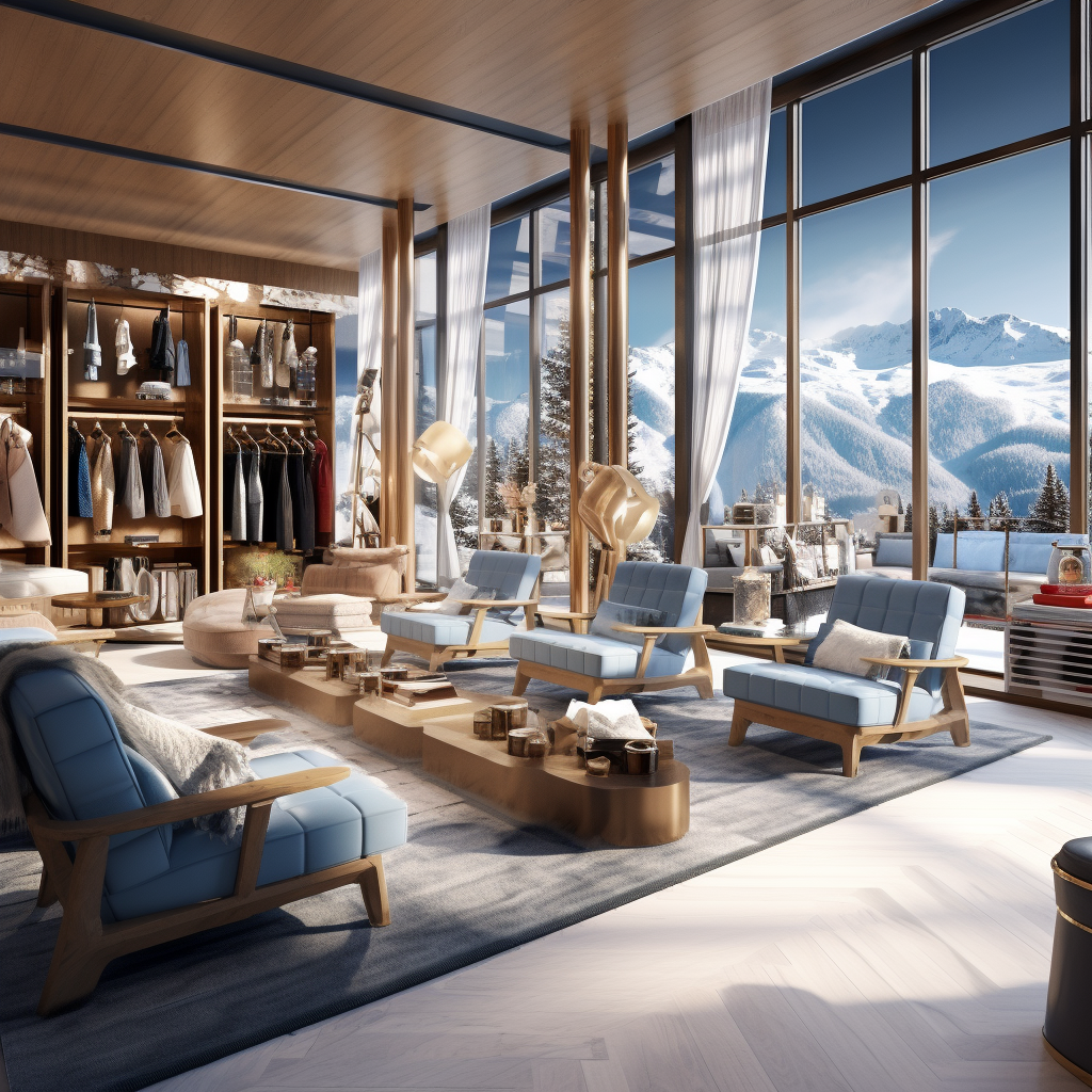 Luxury Ski Store Interior Rendering