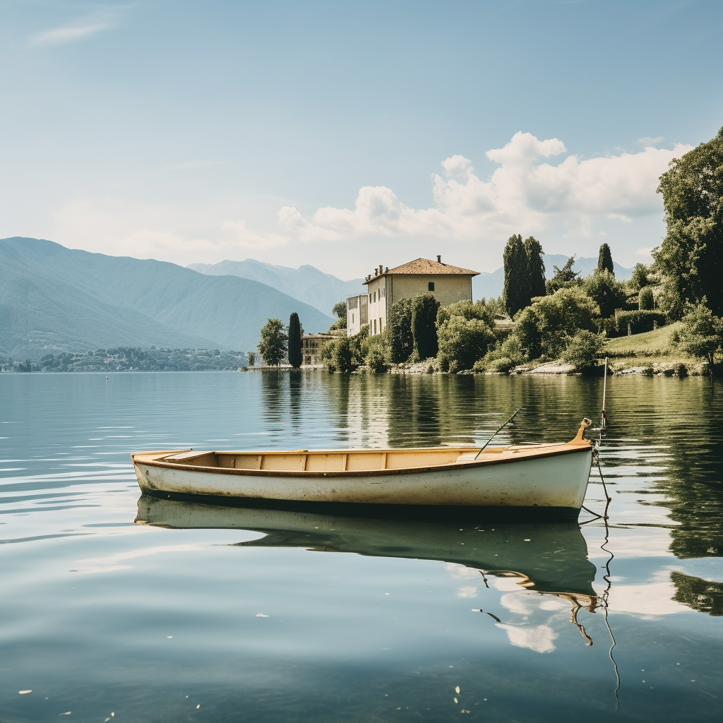 Luxury small boat in the lake