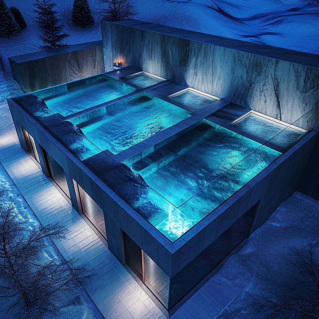 Luxury Spa With Aurora Borealis Projection