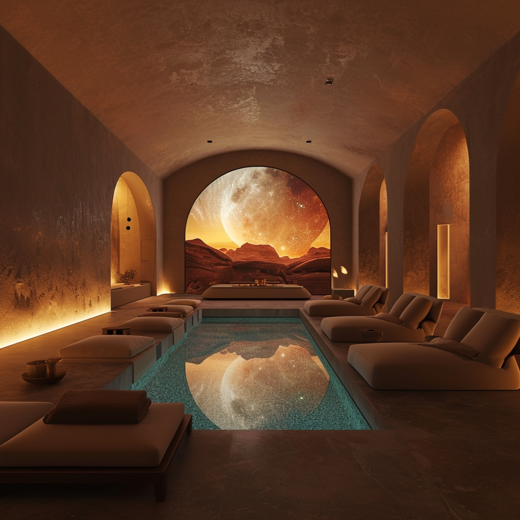 Luxury spa with moon projection