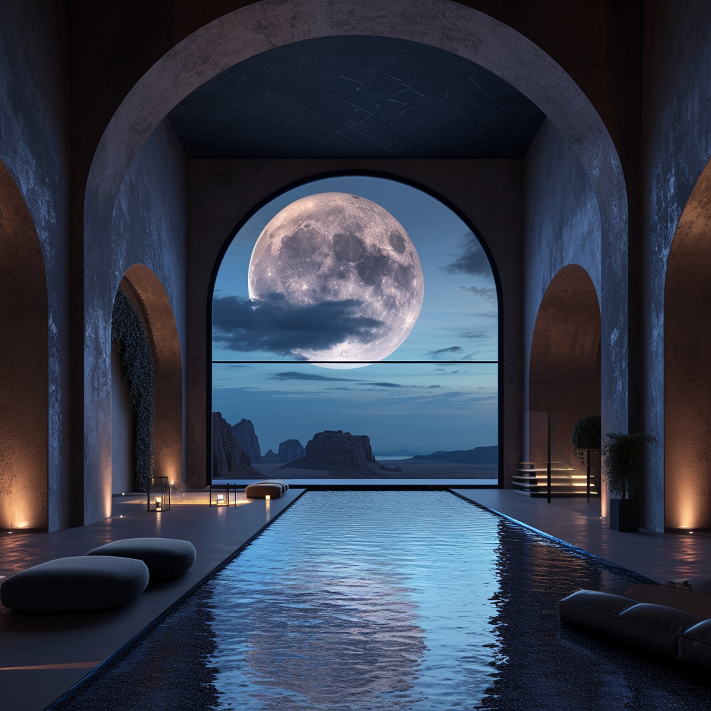 Luxury spa with stunning aerial view and pool