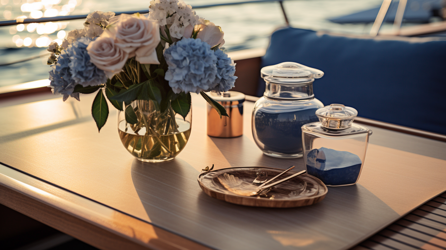 Elegant Yacht Table with Wild Flowers ?