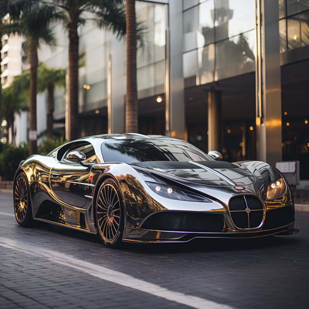 Luxury cars parked in a row