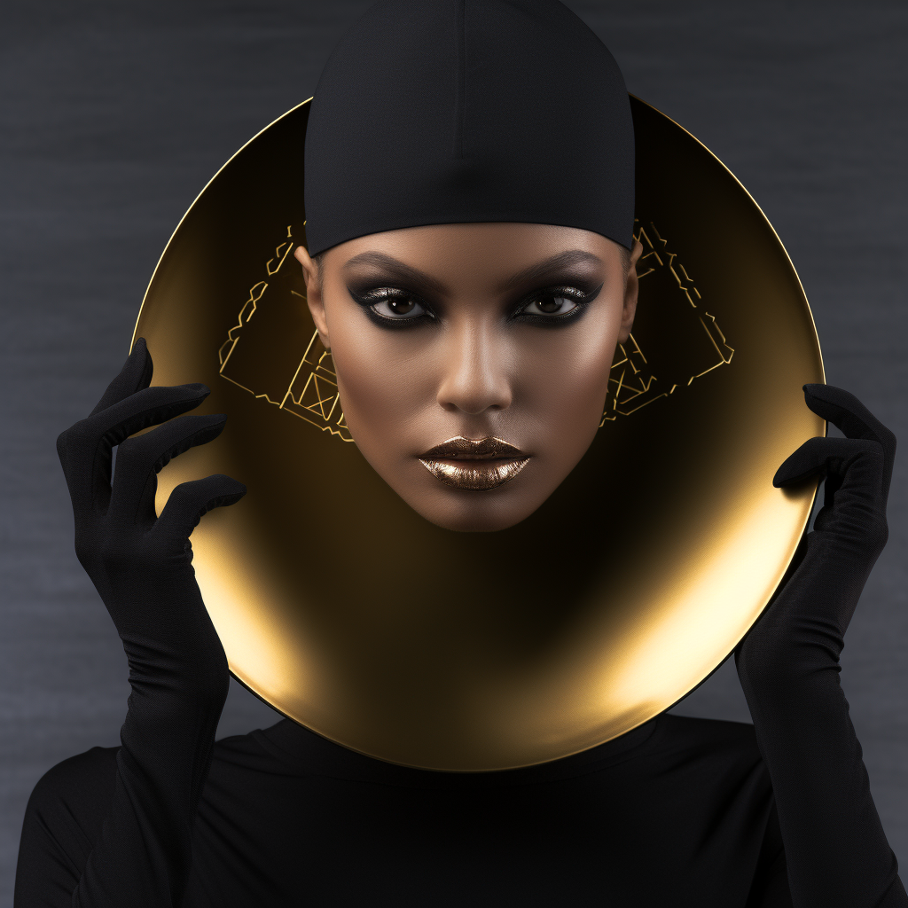 Luxury female model with blank plate
