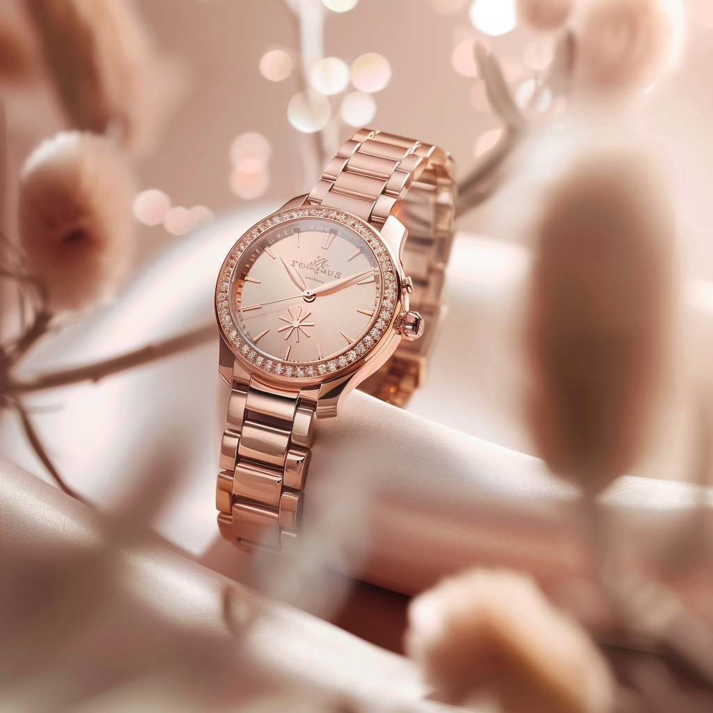 Stunning luxury female watch with diamonds