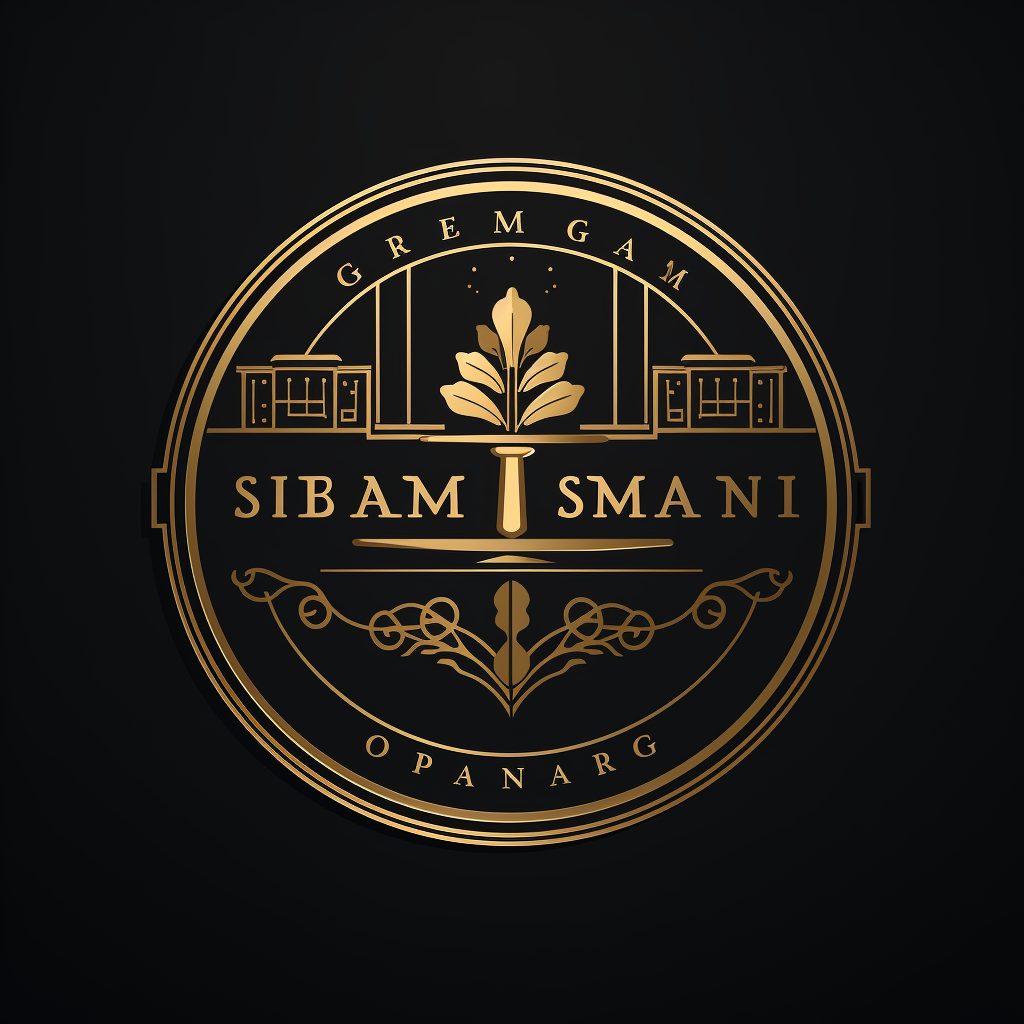 Vintage luxury restaurant logo with art deco elements