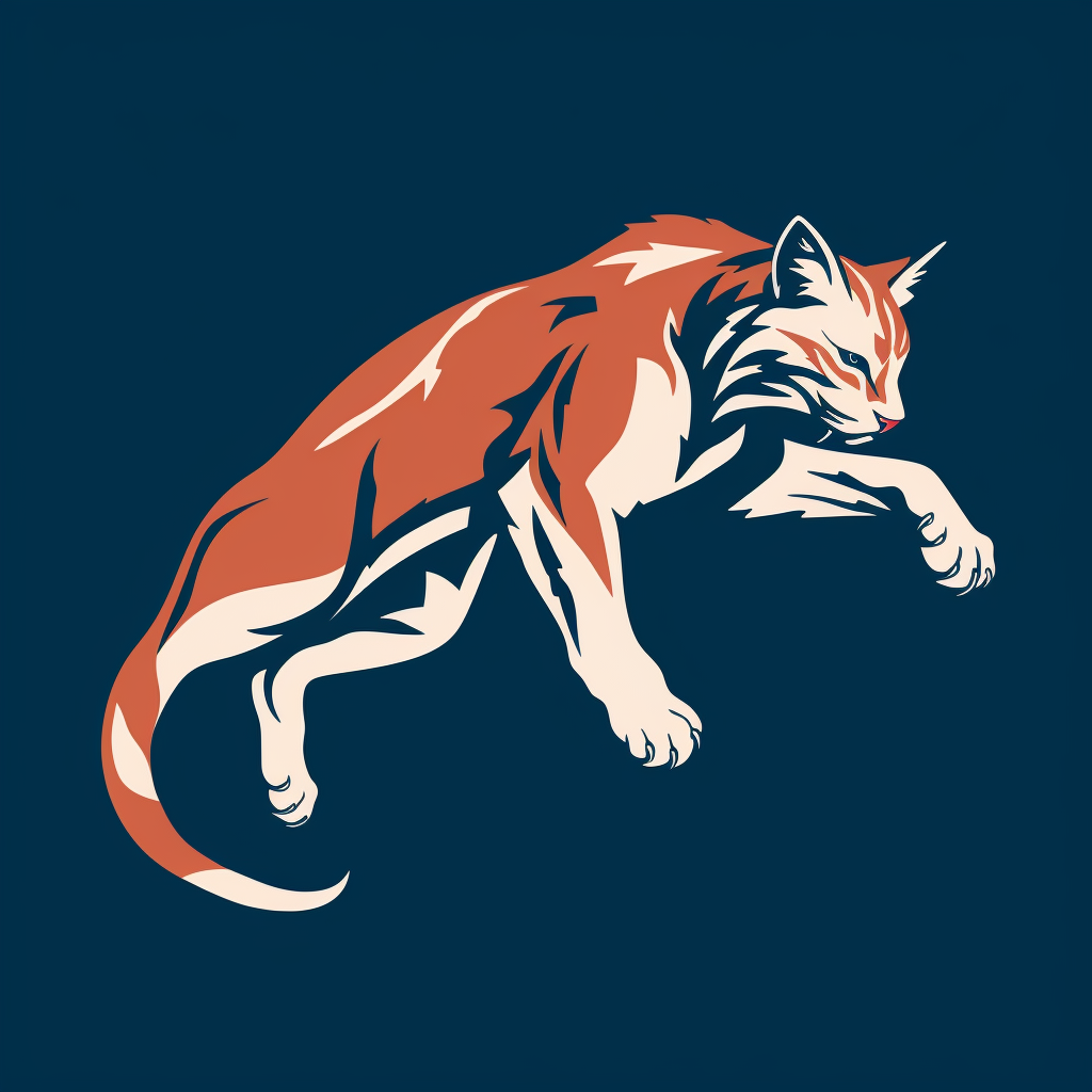 Minimalist Lynx Side Jump Logo