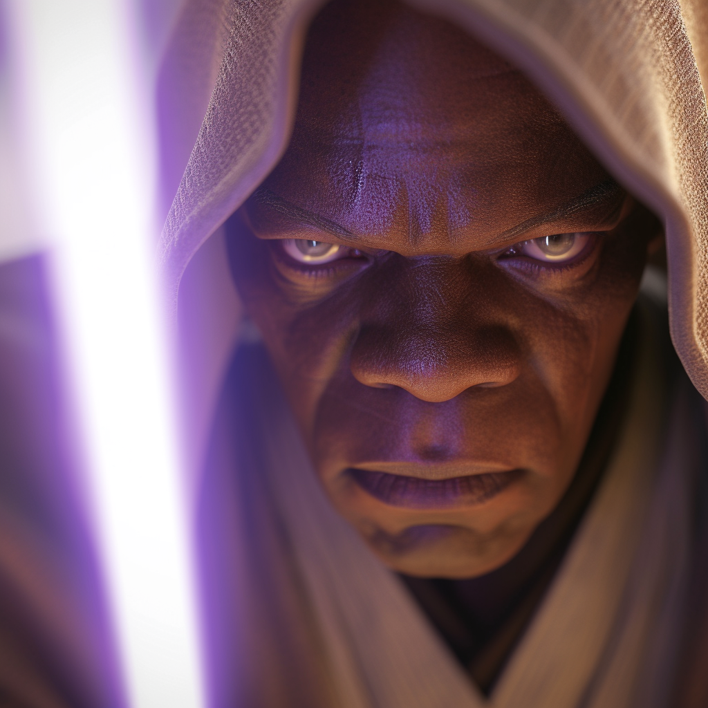 Close Up Shot of Mace Windu