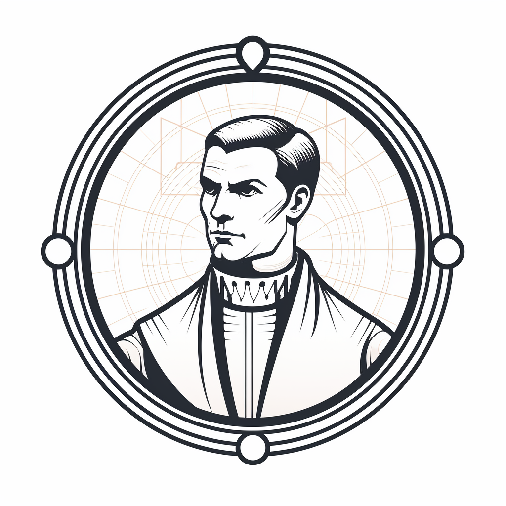 Machiavelli line art logo on white background